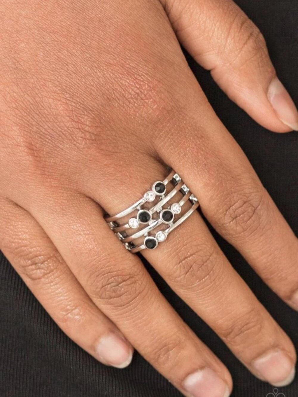 Paparazzi Jewelry Accessories - Sparkle Showdown - Black Ring - Vintage